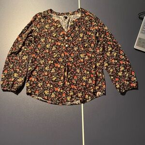 Old Navy Black Floral Blouse